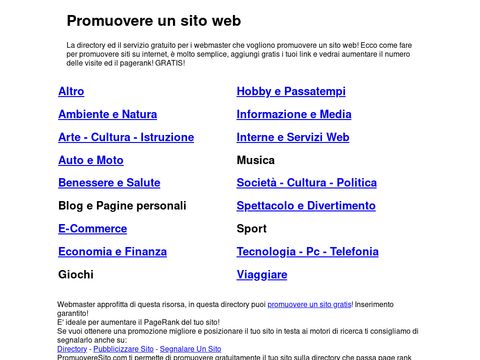 Promuovere Sito