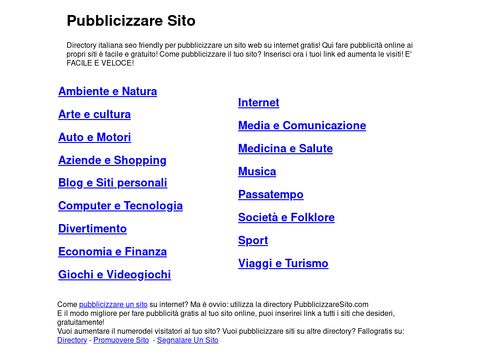 Pubblicizzare Sito