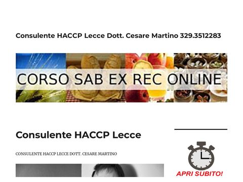 Tecnologo Alimentare Lecce Dott. Cesare Martino