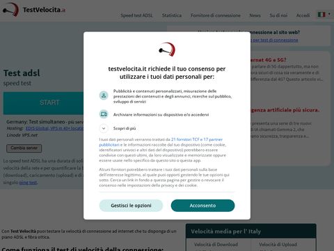 Test velocità adsl