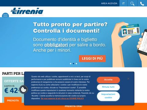 Offerte traghetti - TIRRENIA
