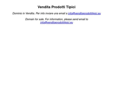 Vendita Prodotti Tipici