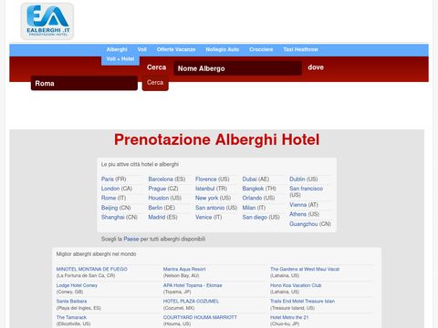 Prenotazione Hotel nel mondo