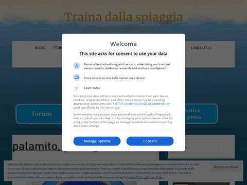 Traina dalla spiaggia - pesca con il divergente
